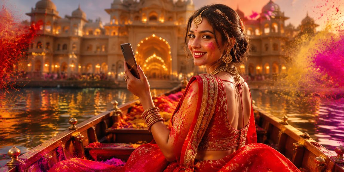 Mobile casino gaming during Holi festival in India